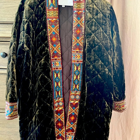 Johnny Was Quilted Velvet Jacket 